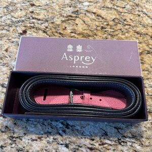 Asprey Pink and Black Leather Belt
